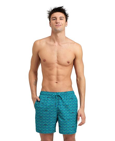 Pánske šortky arena Men's Allover Beach Boxer GREEN LAKE LOGO Pánske šortky arena Men's Allover Beach Boxer GREEN LAKE LOGO