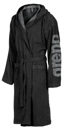 Bavlnený župan arena Big logo hoded robe - dark drey/grey Bavlnený župan arena Big logo hoded robe - dark drey/grey